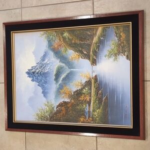 Stunning Vintage Asian Themed Landscape Oil Painting Signed By Artist
